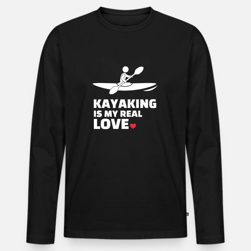 Ich Liebe Kajakfahren - Männer Premium Bio Langarmshirt - Schwarz