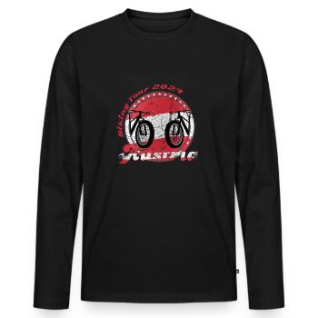Biiking Österreich 2024 - Männer Premium Bio Langarmshirt - Schwarz - Vorne - Nico (187cm)