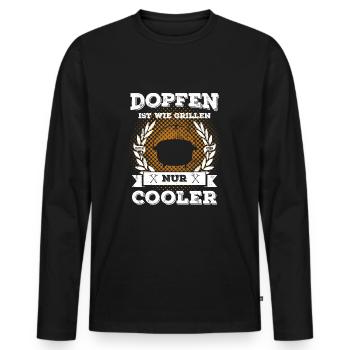 Dutch Oven Dopfen - Männer Premium Bio Langarmshirt - Schwarz - Vorne - Nico (187cm)