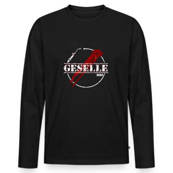 Anlagenmechaniker 2024 - Männer Premium Bio Langarmshirt - Schwarz - Vorne - Nico (187cm)