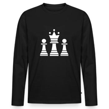 Jeux échecs - T-shirt manches longues Premium bio Homme - noir - Devant - Nico (187cm)