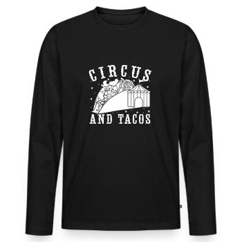 Artiste de cirque graphique et de cirque Tacos - T-shirt manches longues Premium bio Homme - noir - Devant - Nico (187cm)