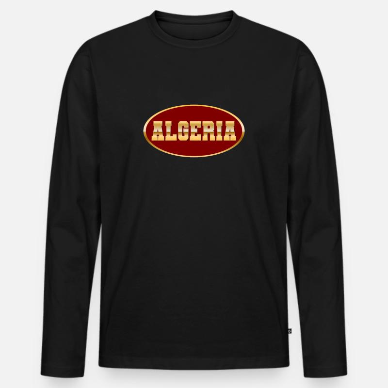 Algerien - Männer Premium Bio Langarmshirt - Schwarz