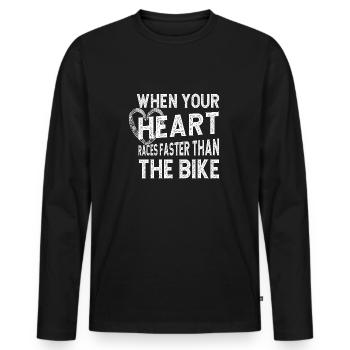 Le pilote de motocross hors route HEart fait la course plus rapide en MX Motocross - T-shirt manches longues Premium bio Homme - noir - Devant - Nico (187cm)