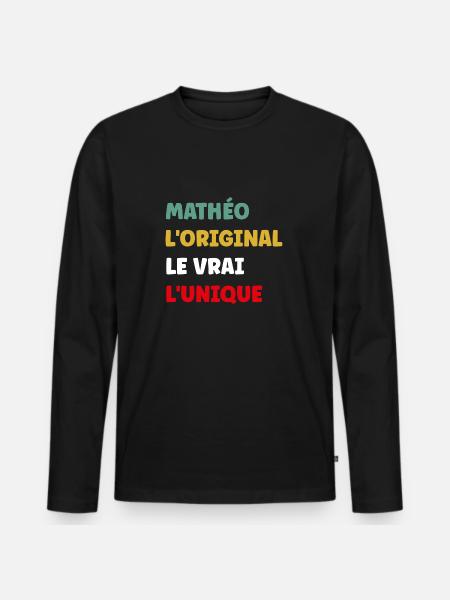 mathéo - T-shirt manches longues Premium bio Homme - noir