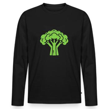 brocoli - T-shirt manches longues Premium bio Homme - noir - Devant - Nico (187cm)