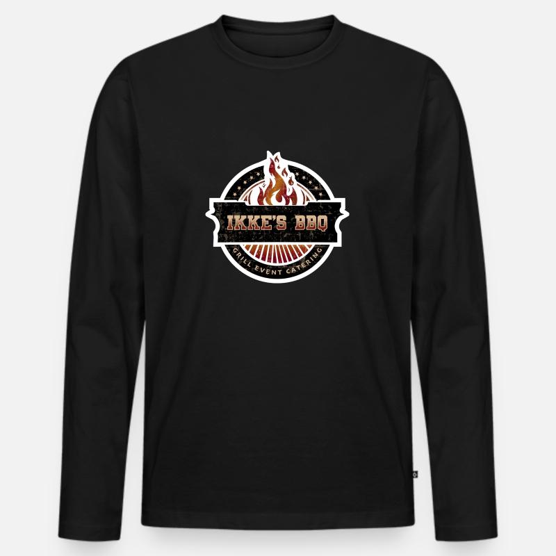 IKKE´S BBQ - Männer Premium Bio Langarmshirt - Schwarz