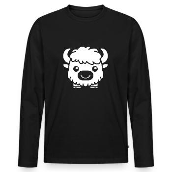 Buffle - T-shirt manches longues Premium bio Homme - noir - Devant - Nico (187cm)
