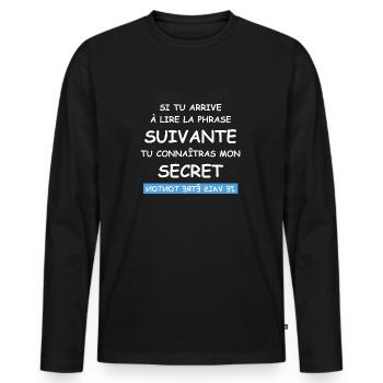 Je vais être tonton - T-shirt manches longues Premium bio Homme - noir - Devant - Nico (187cm)