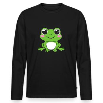 Kleiner Frosch - Männer Premium Bio Langarmshirt - Schwarz - Vorne - Nico (187cm)