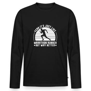 Cross Country Runner Design - XC Coach - Running - Men's Premium Organic Long Sleeve Shirt - black - Front - Nico (187cm)