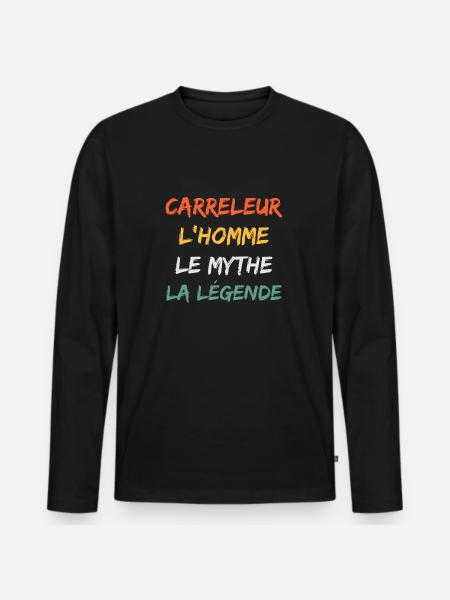 carreleur - T-shirt manches longues Premium bio Homme - noir