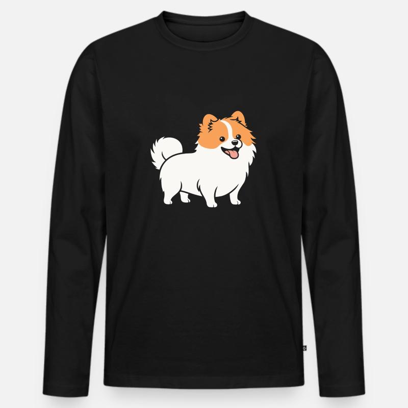 Spitz - Männer Premium Bio Langarmshirt - Schwarz
