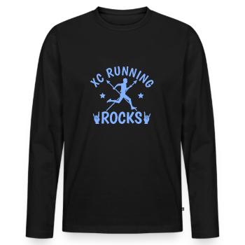 Funny XC Running Gift XC Runner Edition - Men's Premium Organic Long Sleeve Shirt - black - Front - Nico (187cm)