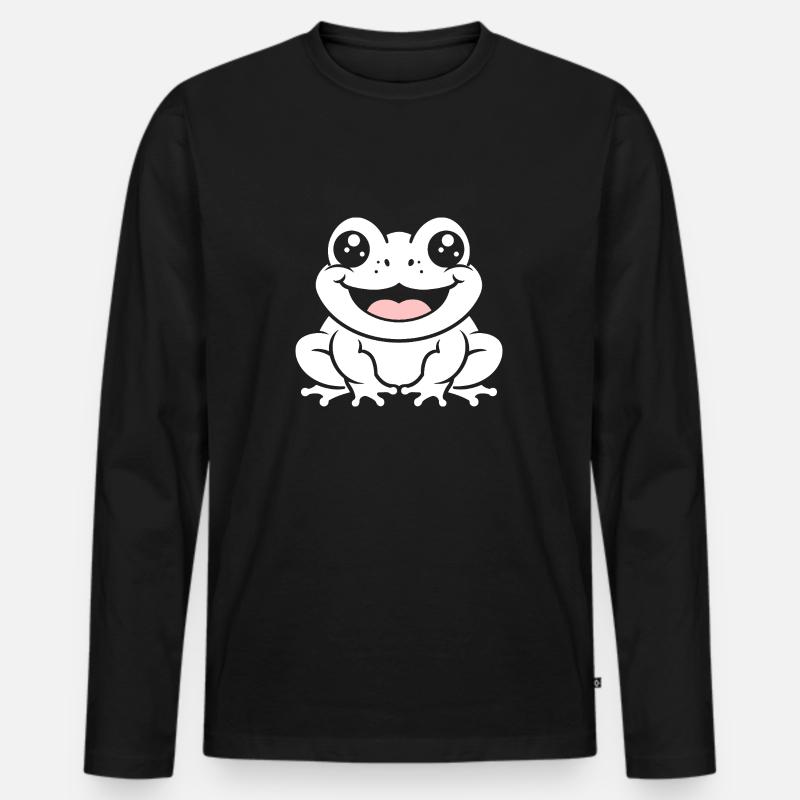 Kröte - Männer Premium Bio Langarmshirt - Schwarz