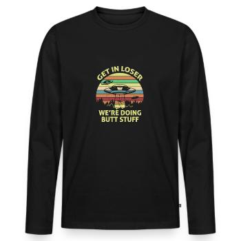 Obtenez dans le perdant nous faisons bout de chemise de chemise de cru - T-shirt manches longues Premium bio Homme - noir - Devant - Nico (187cm)