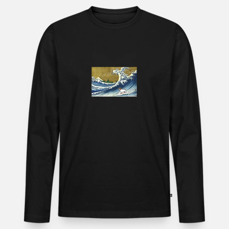 Jack Russell - Männer Premium Bio Langarmshirt - Schwarz