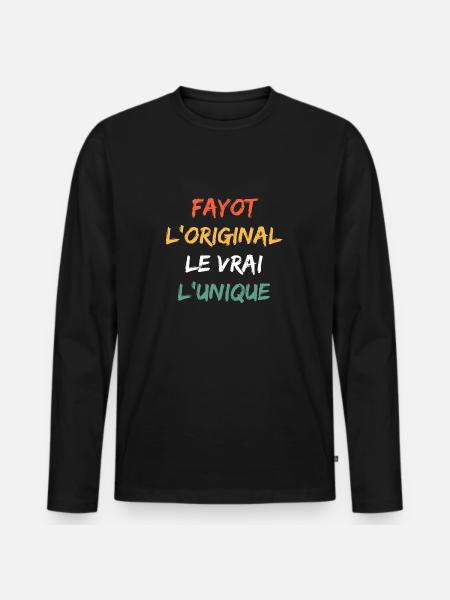 fayot l'original le vrai - T-shirt manches longues Premium bio Homme - noir