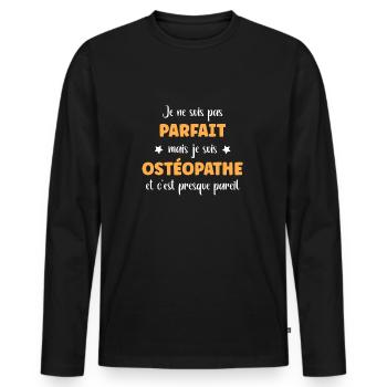 ostéopathe - T-shirt manches longues Premium bio Homme - noir - Devant - Nico (187cm)