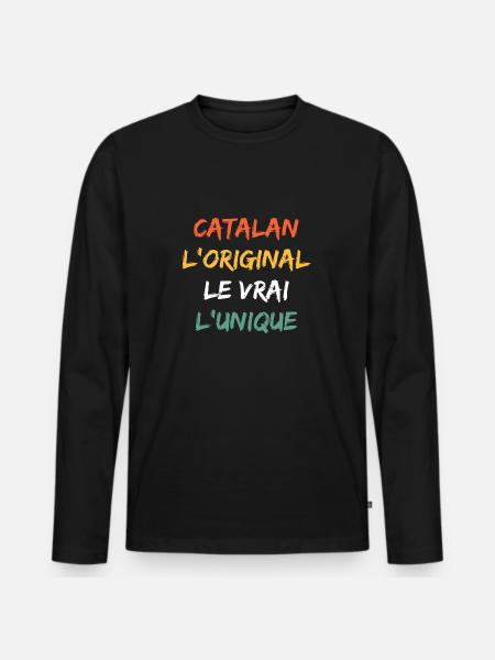 Catalan 3 - T-shirt manches longues Premium bio Homme - noir