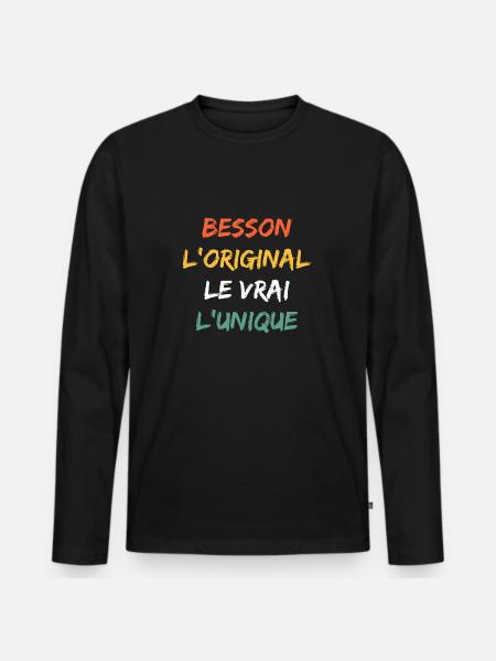 Besson - T-shirt manches longues Premium bio Homme - noir