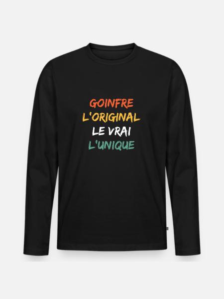 goinfre - T-shirt manches longues Premium bio Homme - noir