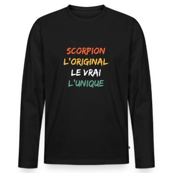 scorpion - T-shirt manches longues Premium bio Homme - noir - Devant - Nico (187cm)
