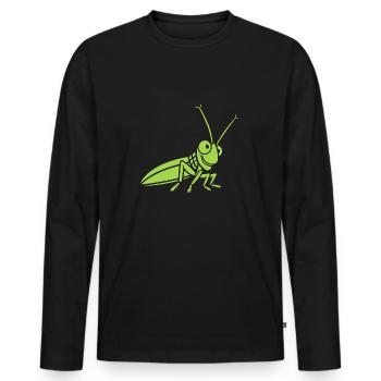 Grasshopper - Men's Premium Organic Long Sleeve Shirt - black - Front - Nico (187cm)