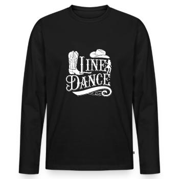 Line Dancing Country Dance - Line Dance Tanzen - Men's Premium Organic Long Sleeve Shirt - black - Front - Nico (187cm)