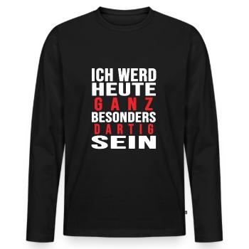 Dart Dartspieler darten Dartscheibe "dartig" - Männer Premium Bio Langarmshirt - Schwarz - Vorne - Nico (187cm)