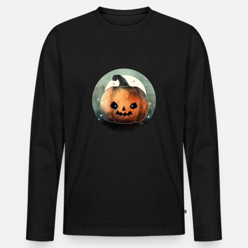 Zucca di Halloween - Maglia a manica lunga ecologica premium da uomo - nero