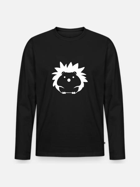 Igel - Männer Premium Bio Langarmshirt - Schwarz