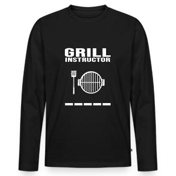 Grilling Grillmaster Grilling BBQ Meat Charcoal - Men's Premium Organic Long Sleeve Shirt - black - Front - Nico (187cm)