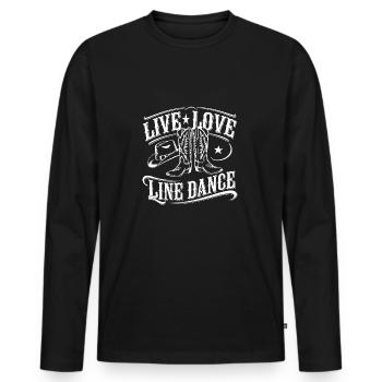 Life Love Line Dance Dancing Dance Sport - Men's Premium Organic Long Sleeve Shirt - black - Front - Nico (187cm)