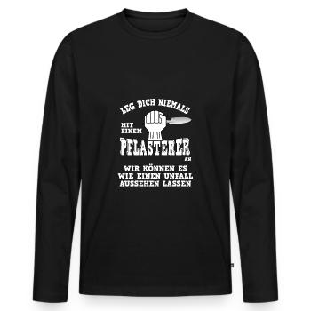 Pflasterer Unfall - Männer Premium Bio Langarmshirt - Schwarz - Vorne - Nico (187cm)