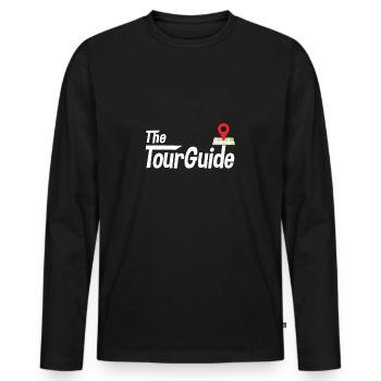 Le guide touristique guide touristique - T-shirt manches longues Premium bio Homme - noir - Devant - Nico (187cm)