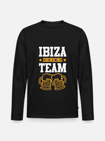 Ibiza Drinking Team - Men's Premium Organic Long Sleeve Shirt - black