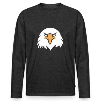 Eagle Bird - Men's Premium Organic Long Sleeve Shirt - heather anthracite - Front - Nico (187cm)
