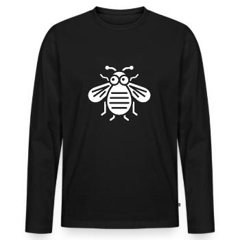 Fliegen - Männer Premium Bio Langarmshirt - Schwarz - Vorne - Nico (187cm)