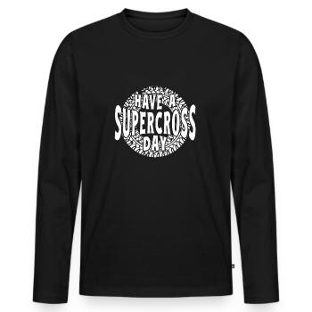 Dirtbike Rider A Supercross Day MX Motocross - Men's Premium Organic Long Sleeve Shirt - black - Front - Nico (187cm)