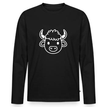 Buffle - T-shirt manches longues Premium bio Homme - noir - Devant - Nico (187cm)