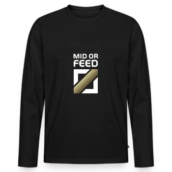 Mid or feed - Merch of Legends - Männer Premium Bio Langarmshirt - Schwarz - Vorne - Nico (187cm)