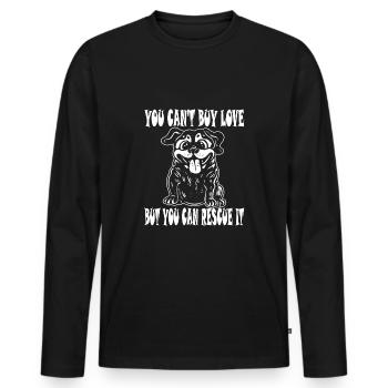 SAUVETAGE ANIMAL AIDE AUX ANIMAUX - T-shirt manches longues Premium bio Homme - noir - Devant - Nico (187cm)