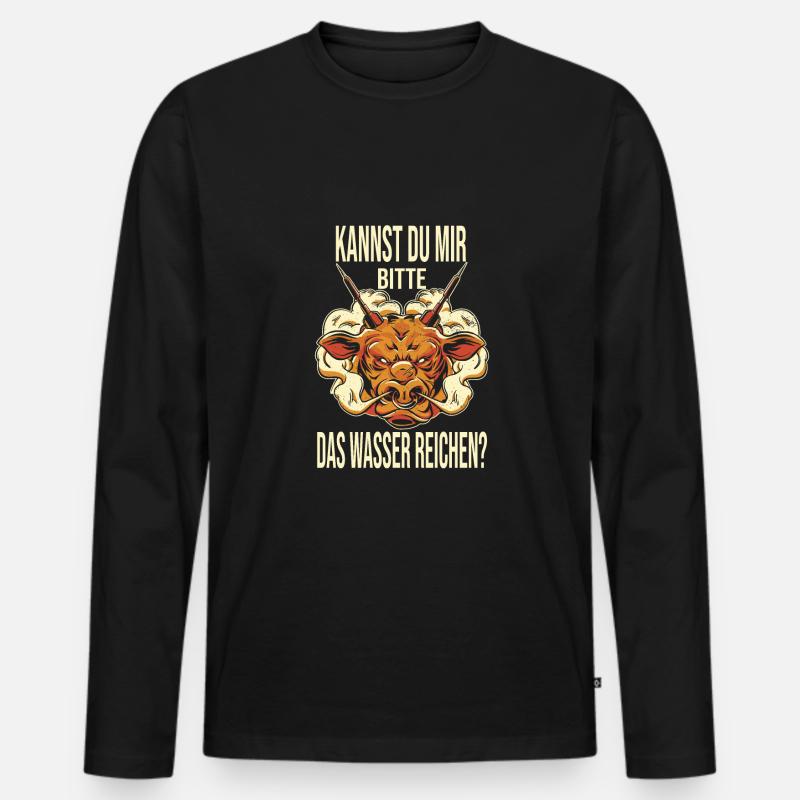 Dart - Männer Premium Bio Langarmshirt - Schwarz