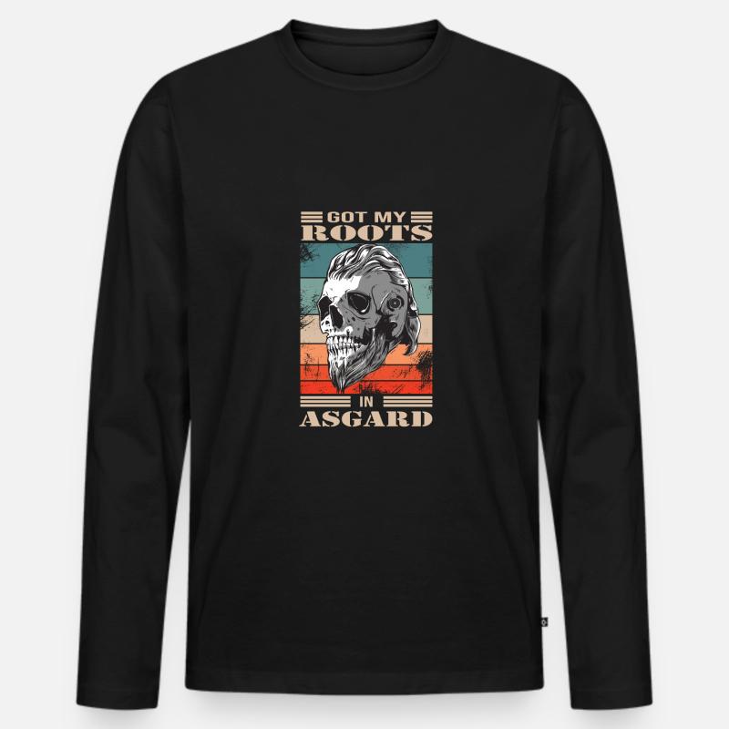 Wikinger - Männer Premium Bio Langarmshirt - Schwarz