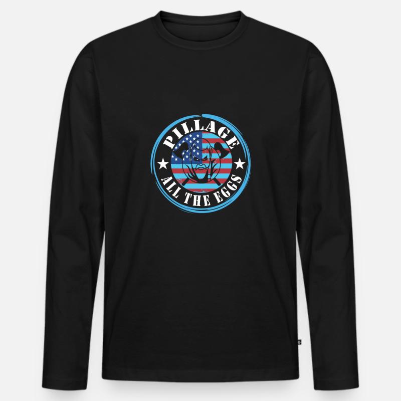 Wikinger - Männer Premium Bio Langarmshirt - Schwarz