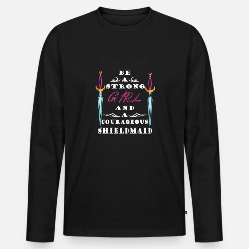Wikinger - Männer Premium Bio Langarmshirt - Schwarz
