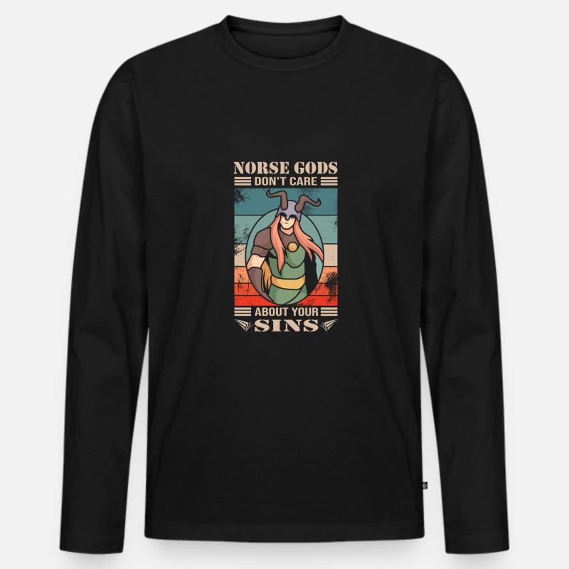 Wikinger - Männer Premium Bio Langarmshirt - Schwarz