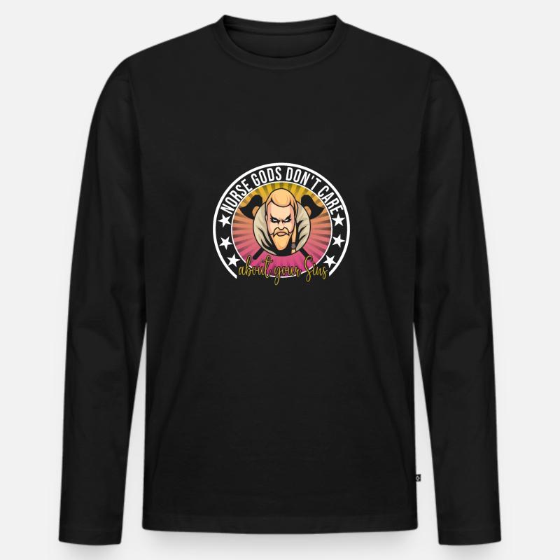 Wikinger - Männer Premium Bio Langarmshirt - Schwarz