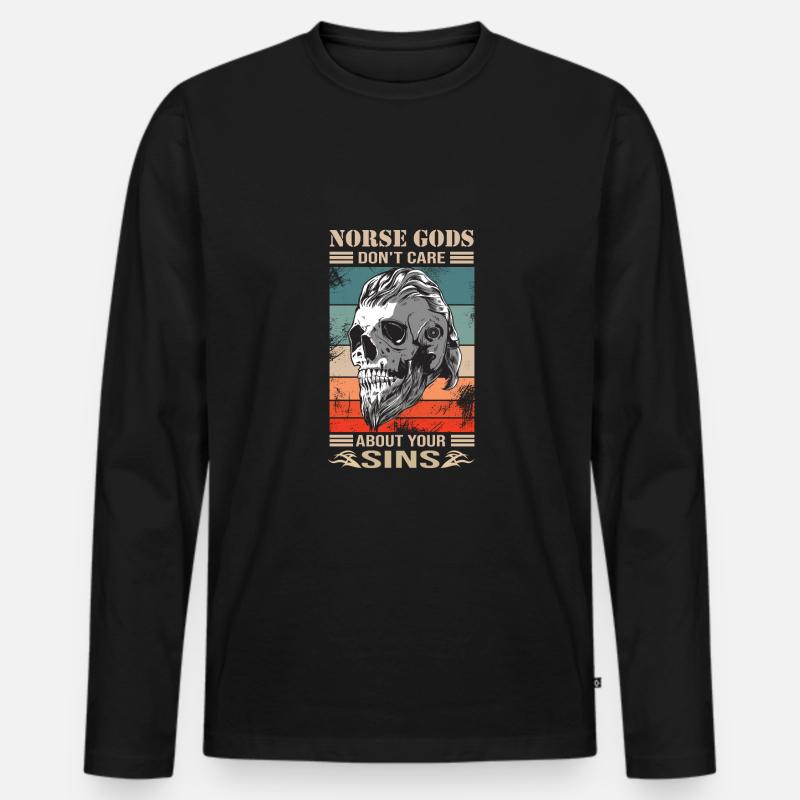 Wikinger - Männer Premium Bio Langarmshirt - Schwarz